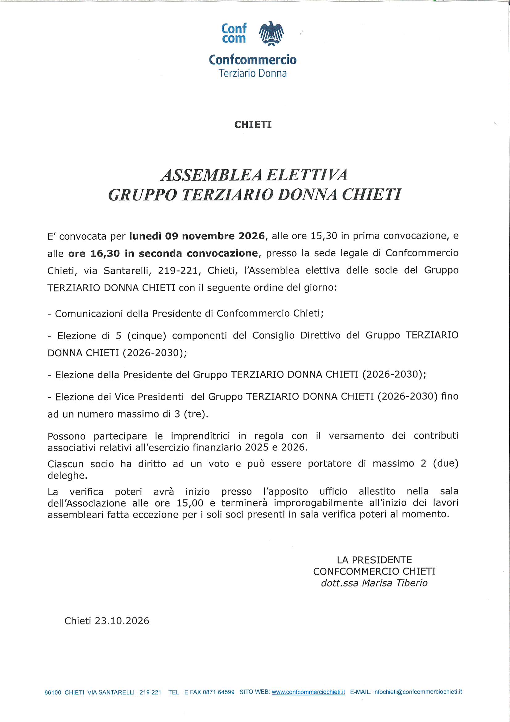 ASSEMBLEA ELETTIVA GRUPPO TD CHIETI
